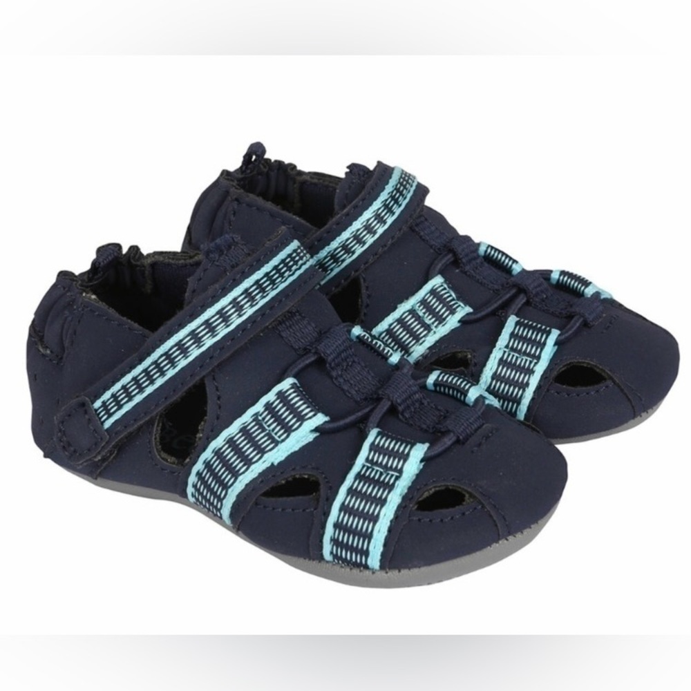 Robeez Beach Break blue summer shoes sandals size 5 (12-18 months)